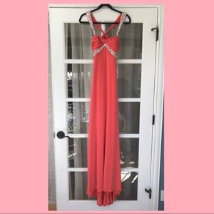 Coral Dazzled Prom Dress